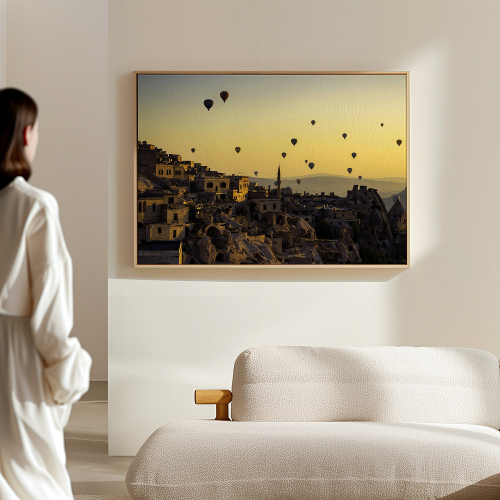 Canvas schilderi - Sunrise over Cappadocia in de hal