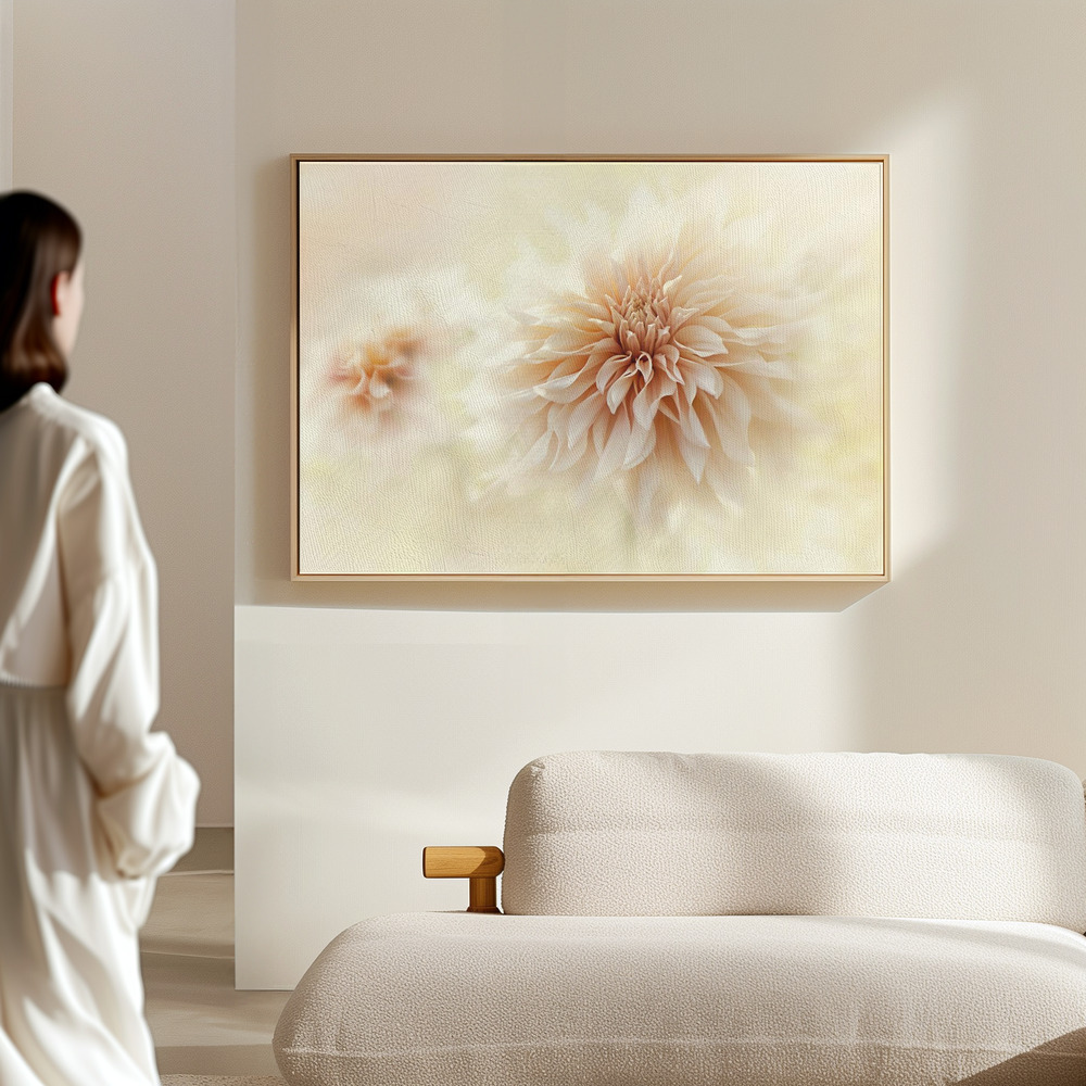 Lærred - Cafe 'Au lait' Dahlia i hallen