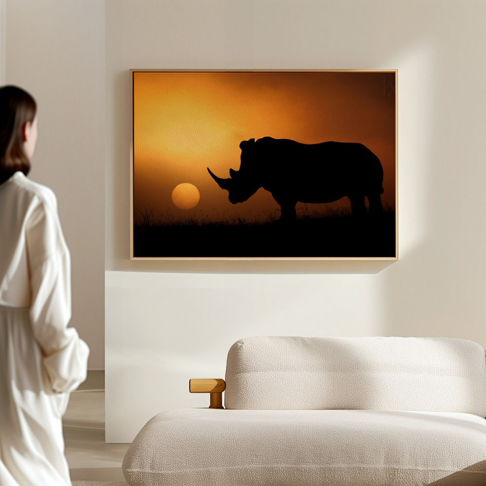 Canvas print - Rhino Sunrise in the hall