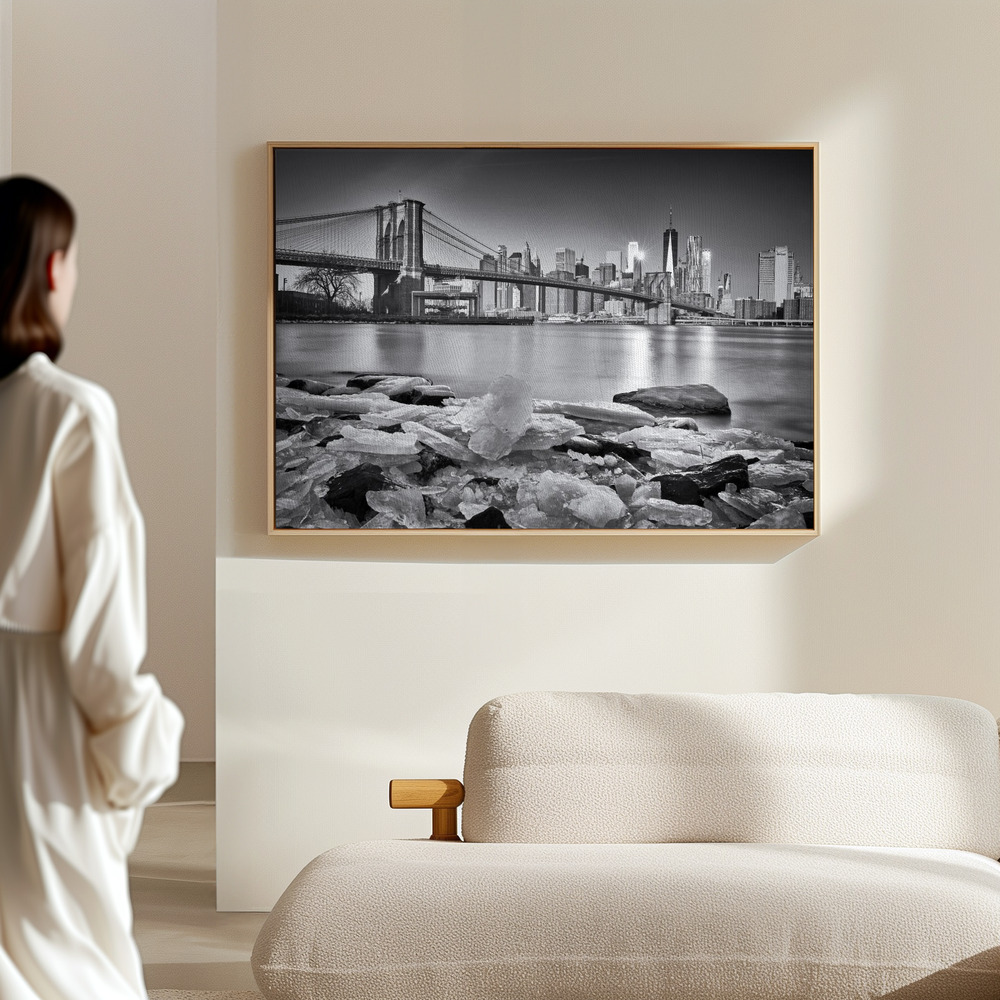 Canvas schilderi - New York - Brooklyn Bridge in de hal