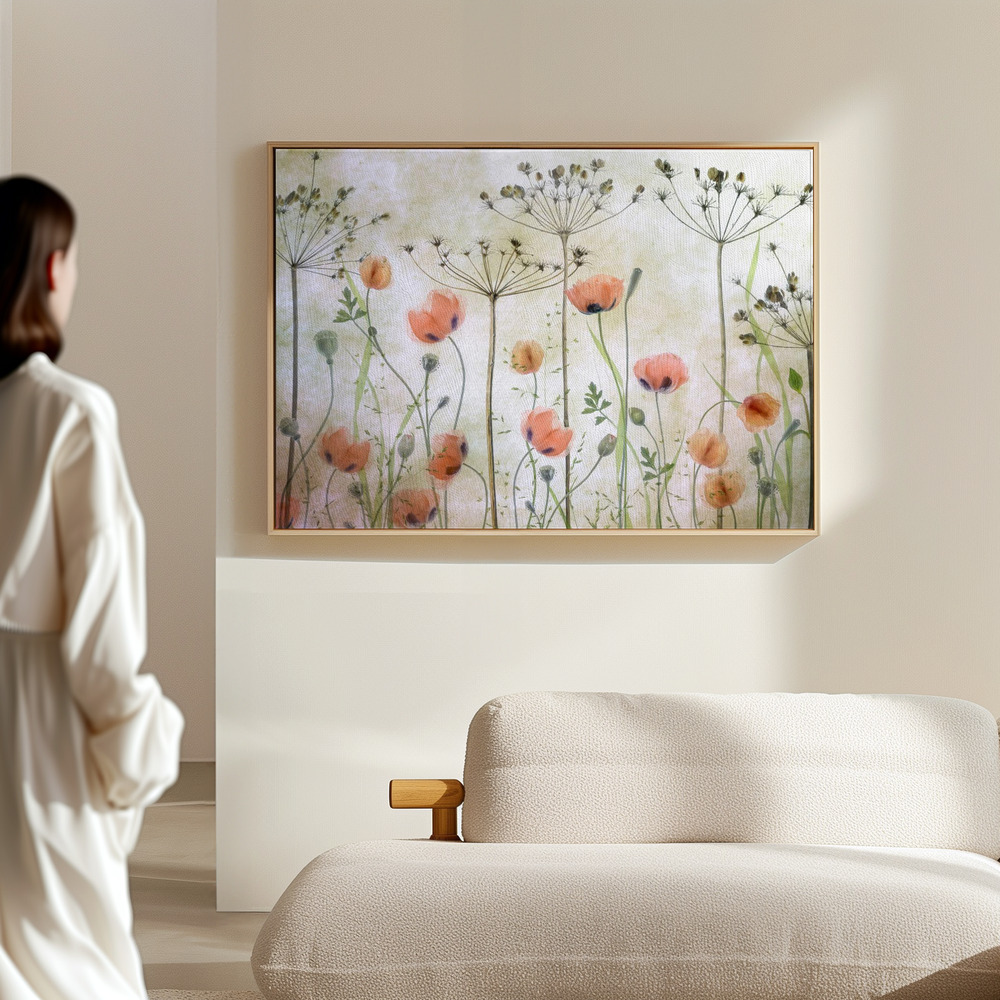 Canvas print - Poppy Meadow in the hall