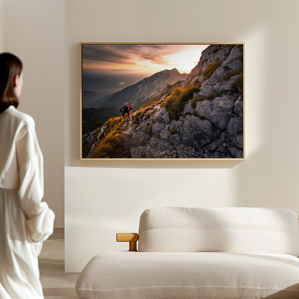 Canvas print - Sunset high alpine ride in the hall