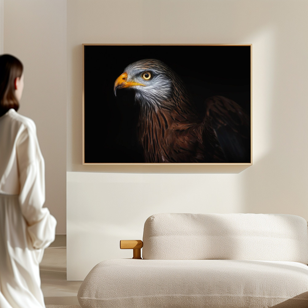 Canvas schilderi - Red kite portrait II in de hal