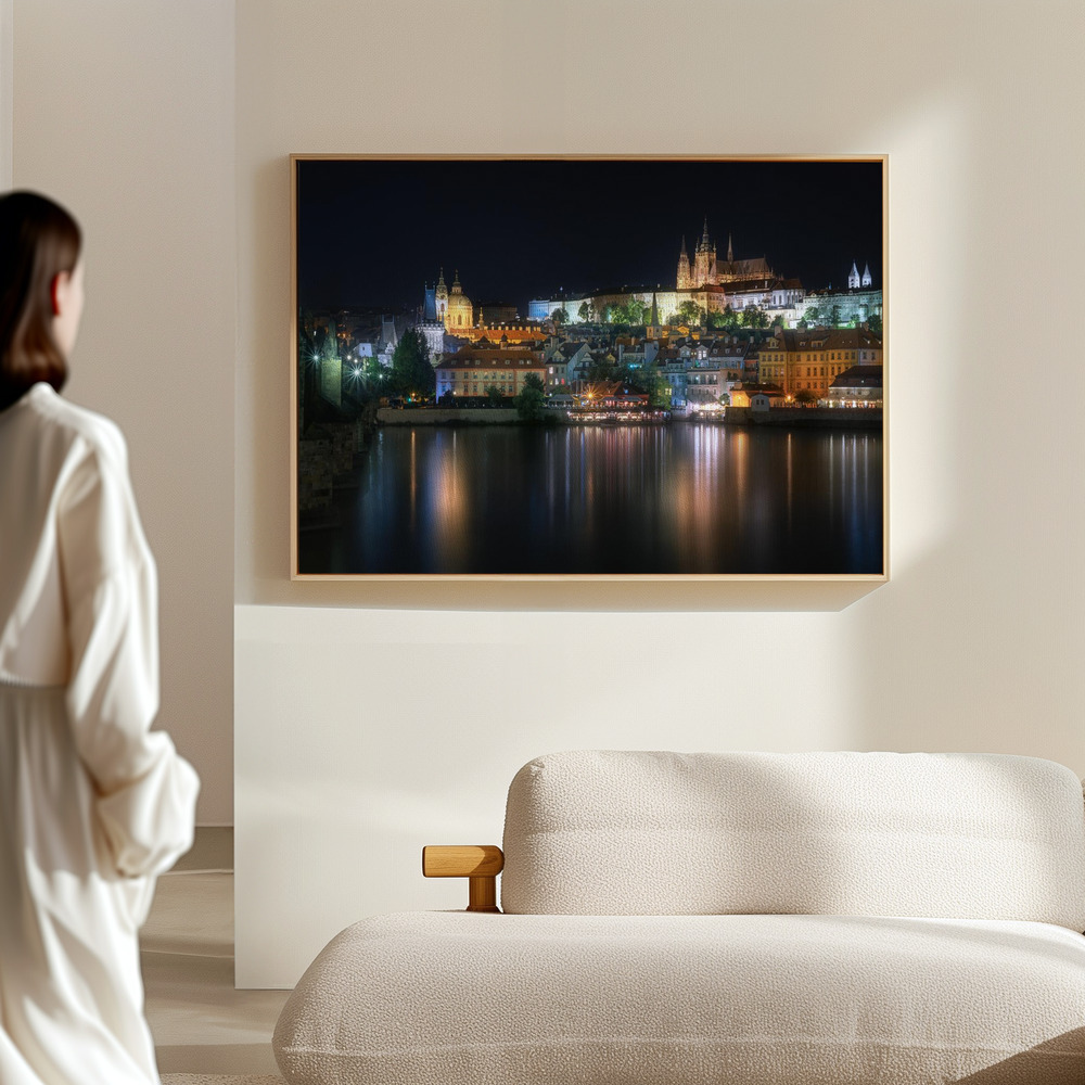 Canvas print - Prague at night in the hall
