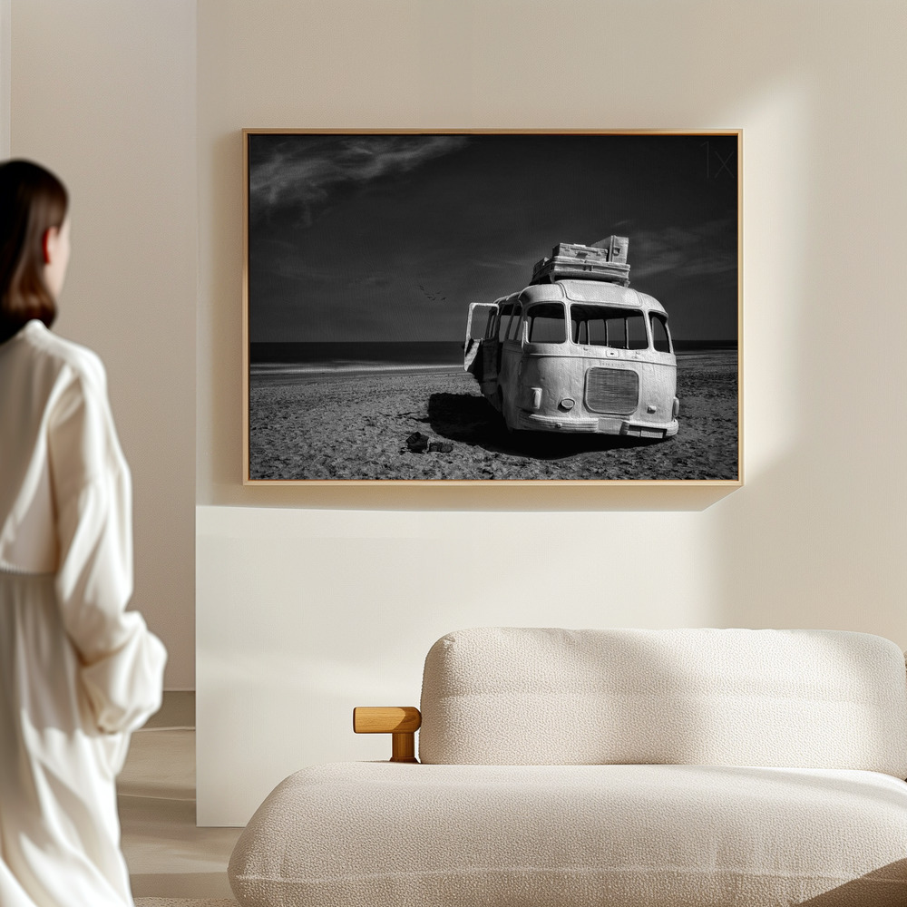 Canvas print - Beached Bus in the hall