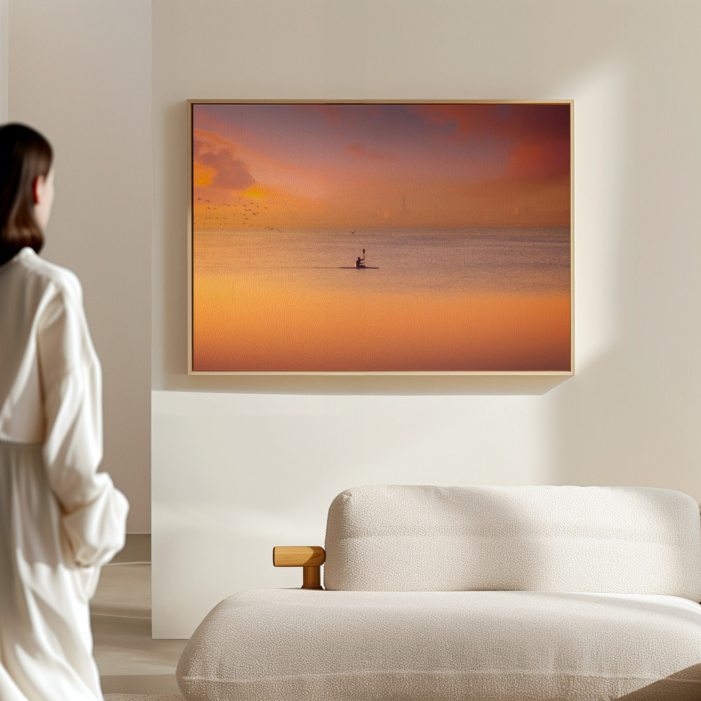 Canvas print - Albufera kayaking at sunset 7D17 in the hall