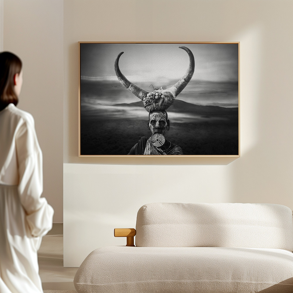 Canvas schilderi - Horns Mursi in de hal