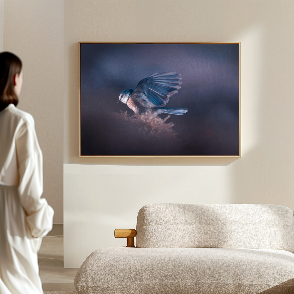 Canvas schilderi - A bird world VIII in de hal