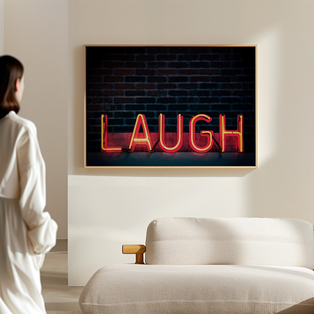 Canvas print - Laugh in Neon in the hall