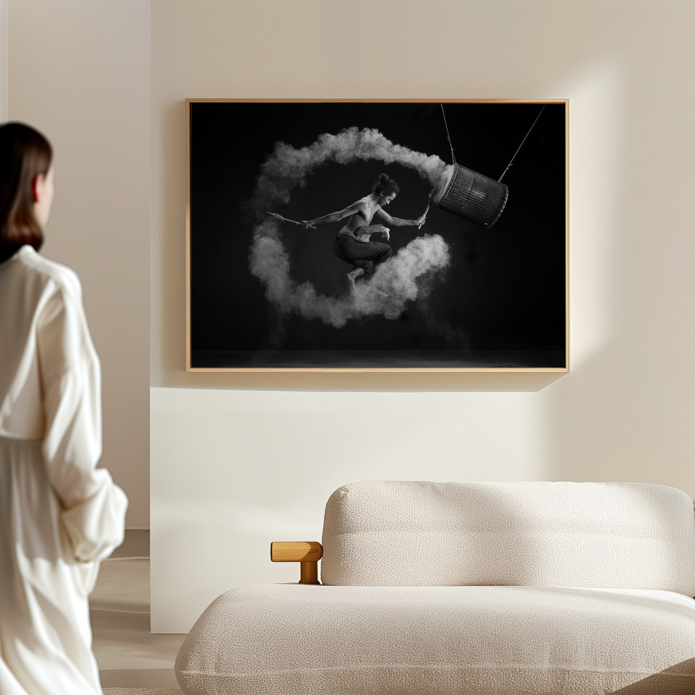 Canvas print - Flying drum in the hall