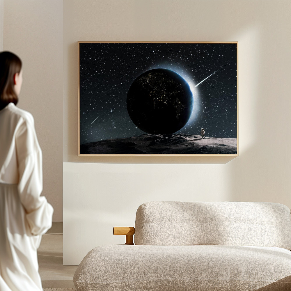 Canvas print - 照片与地球 in the hall
