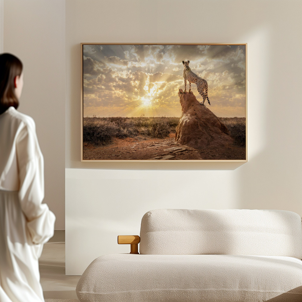 Canvas schilderi - SundownCheetah in de hal
