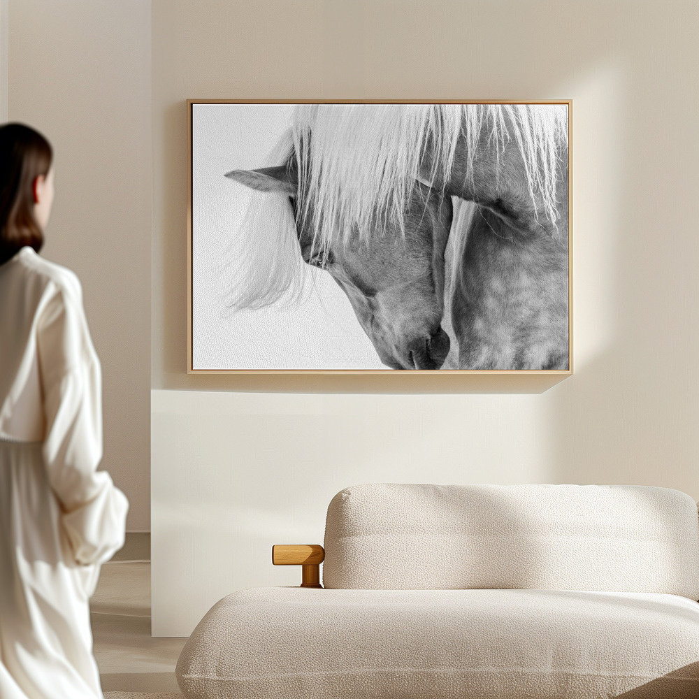 Canvas print - Halflinger Portrait in the hall