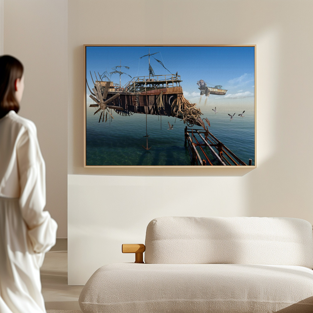 Canvas schilderi - The old seafarer in de hal