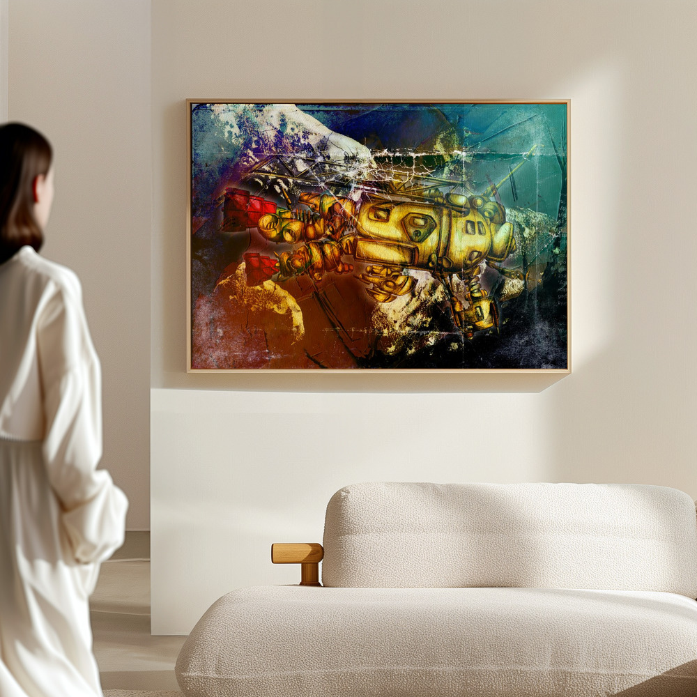 Canvas print - Sputnik at asteroids in the hall