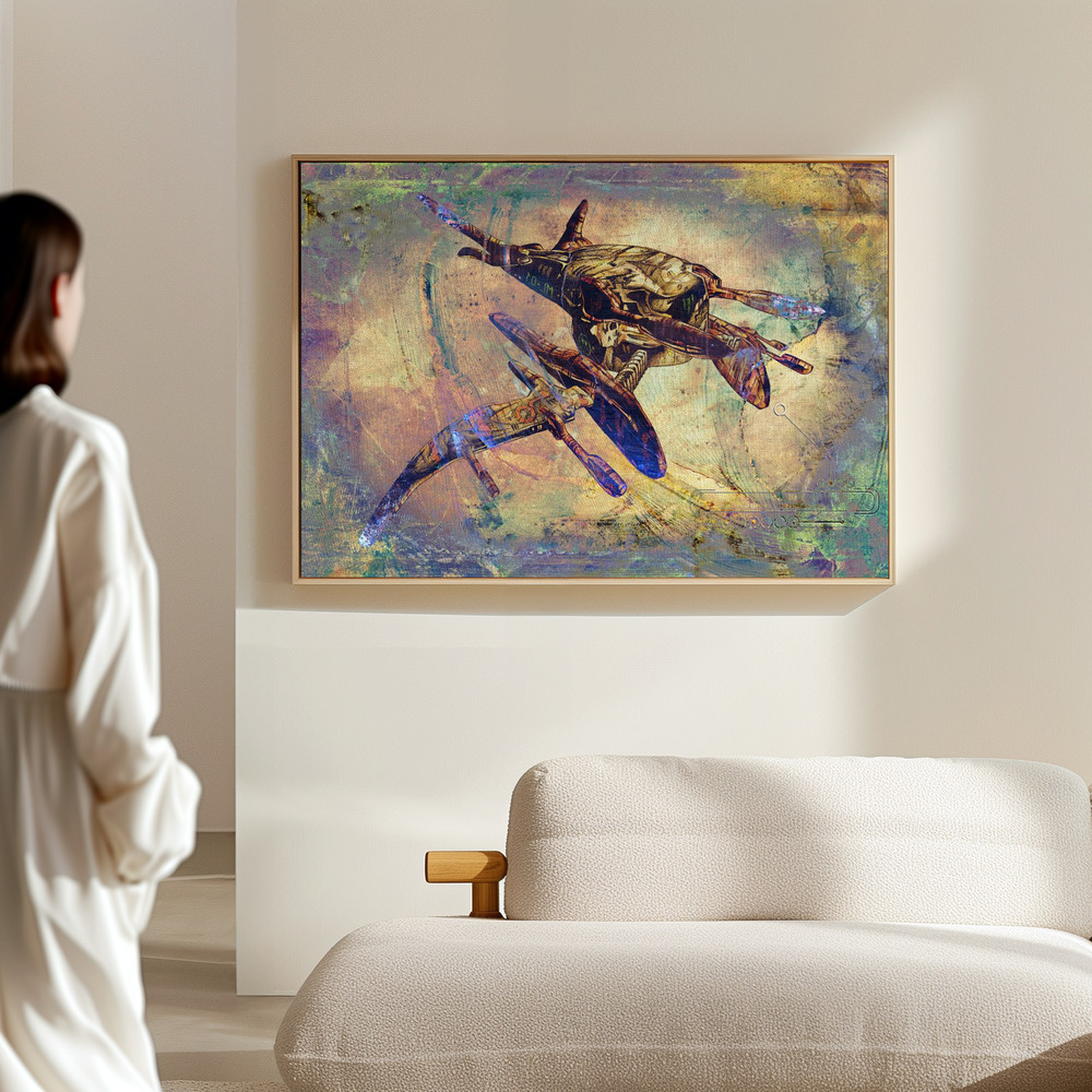 Canvas schilderi - Space ship art in de hal