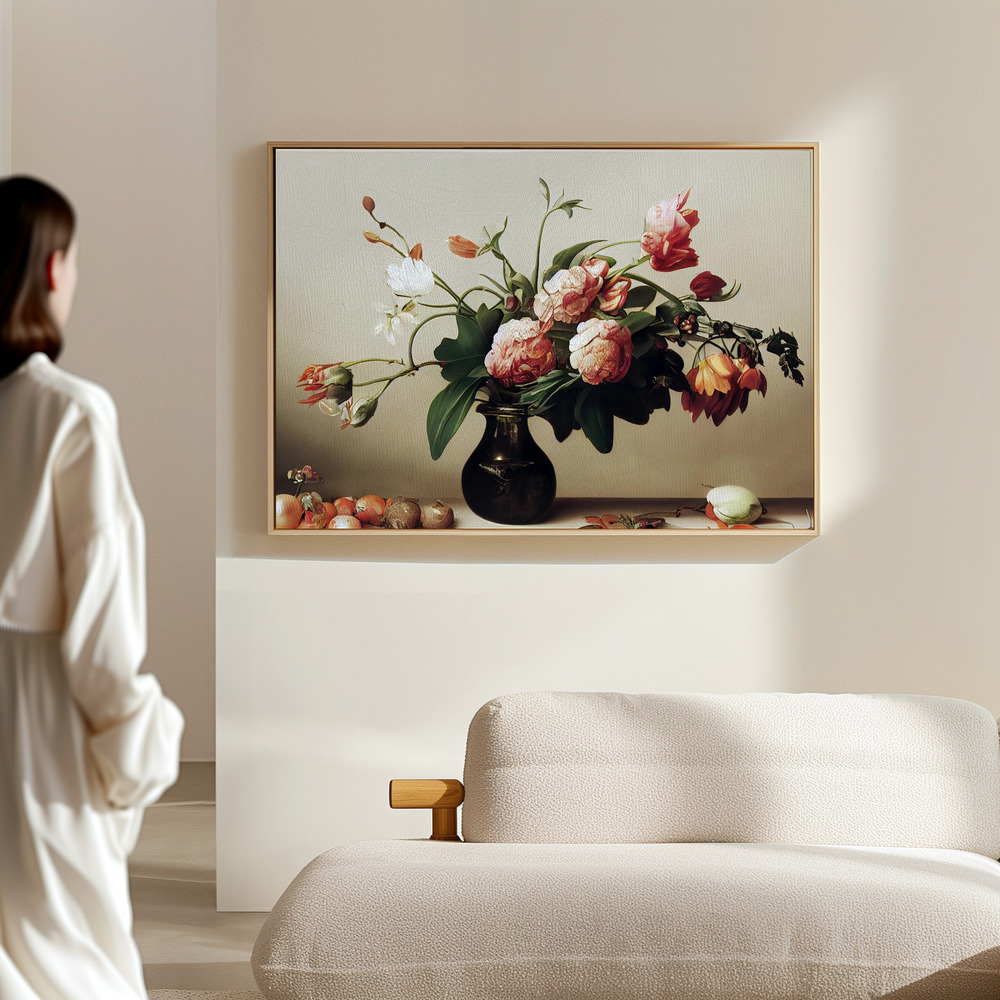 Canvas print - Pink Peony in the hall
