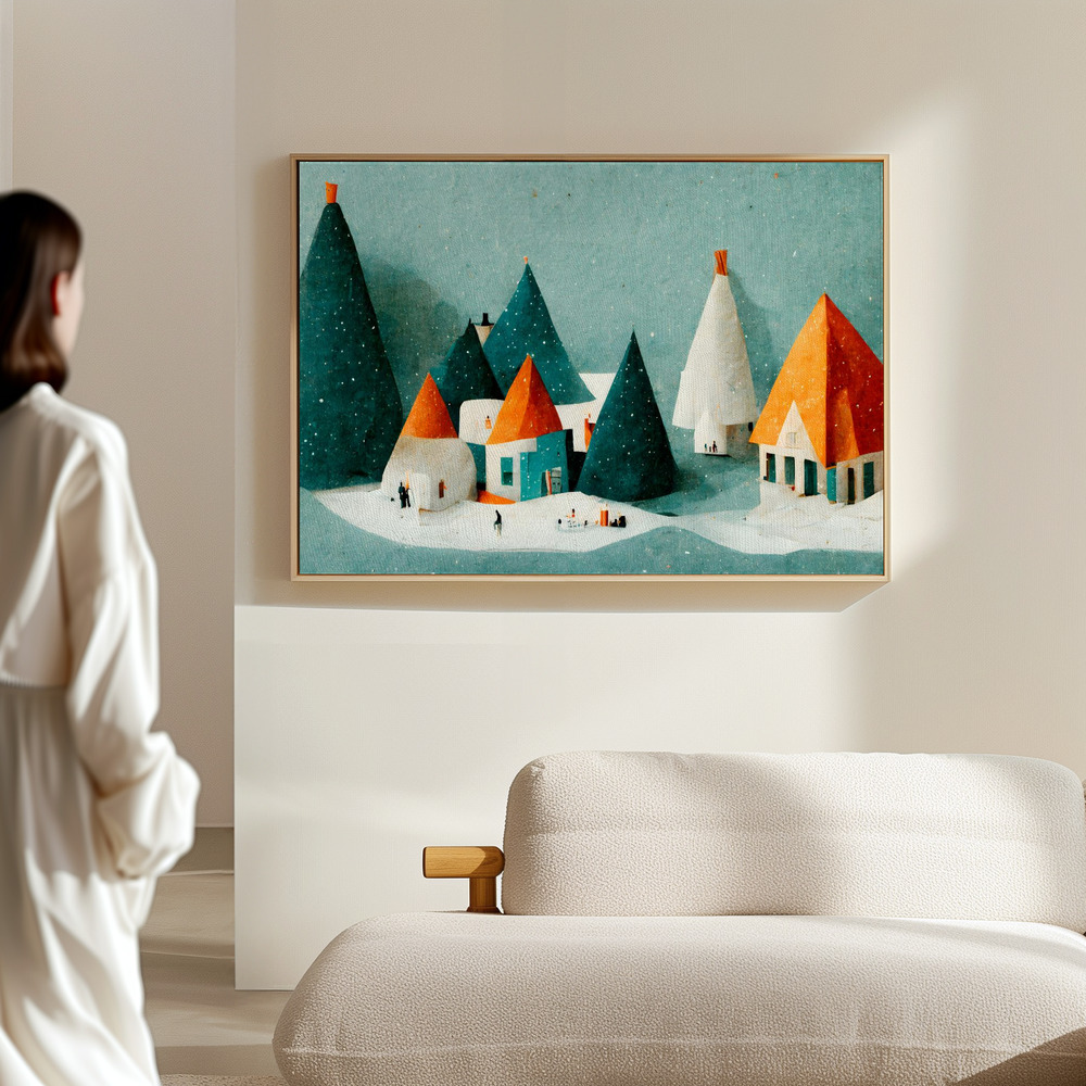 Toile - Cute Paper Village dans le hall
