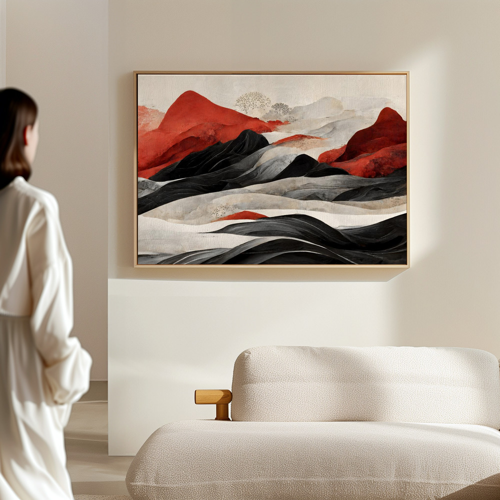 Canvas print - Red Mountains in the hall