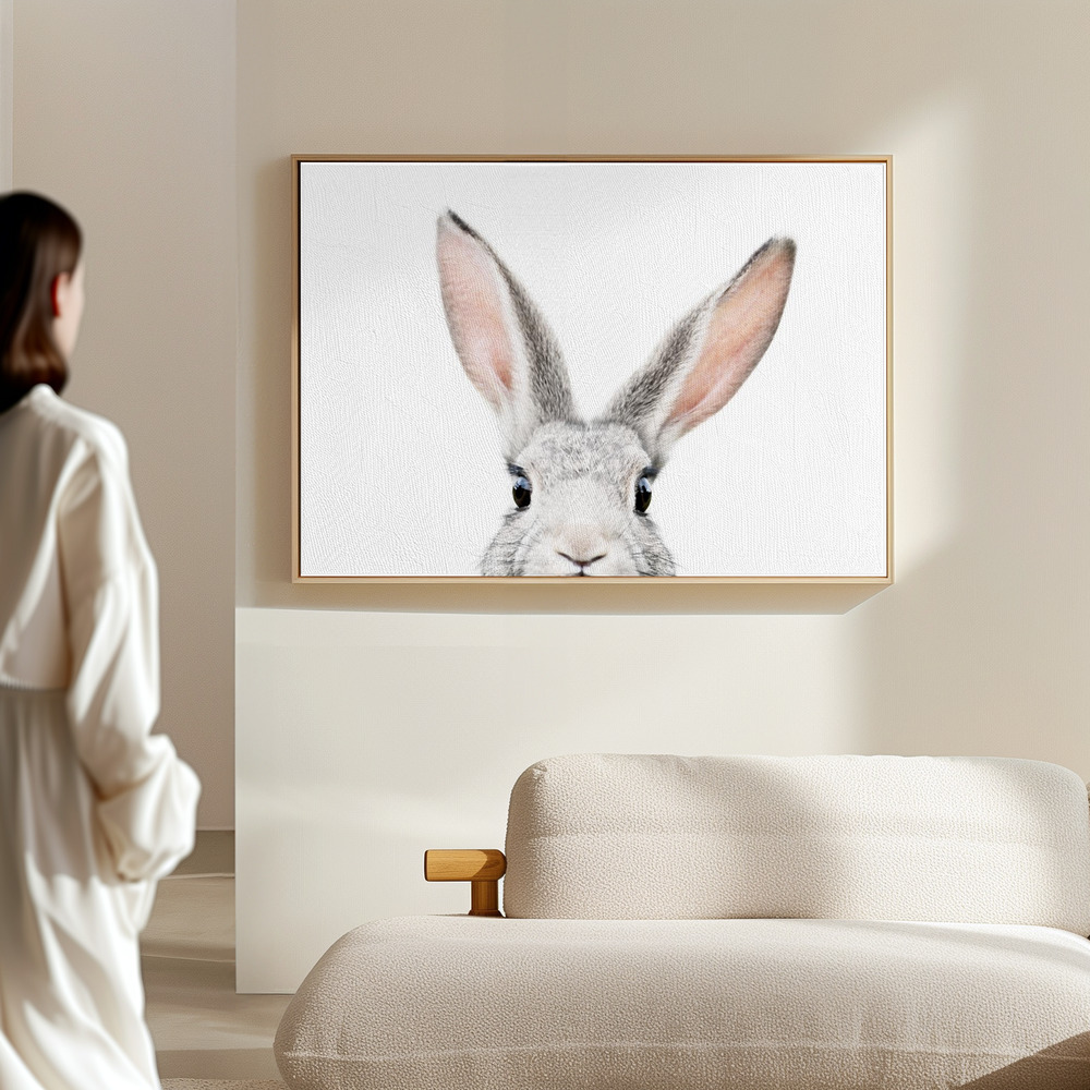 Canvas print - Peeking Bunny in the hall