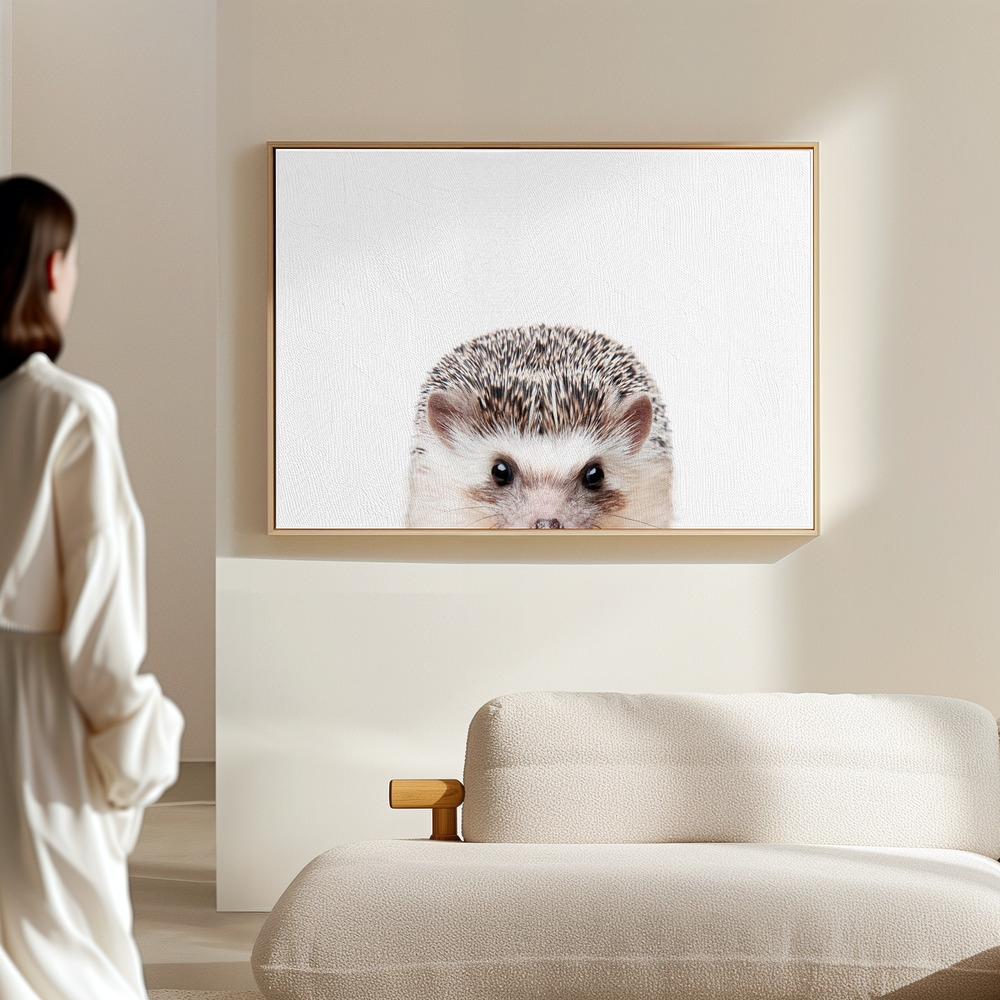 Canvas print - Peeking Hedgehog in the hall