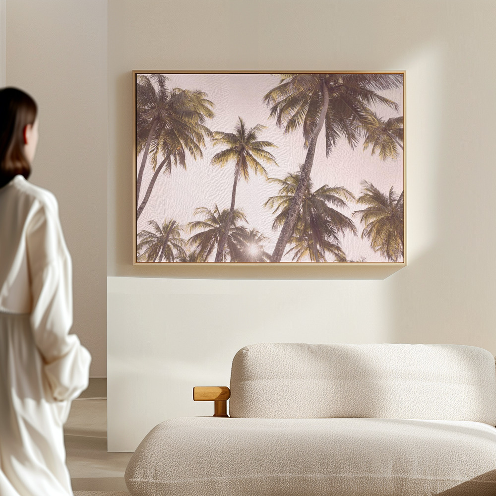 Canvas print - Blush Palm Trees in the hall