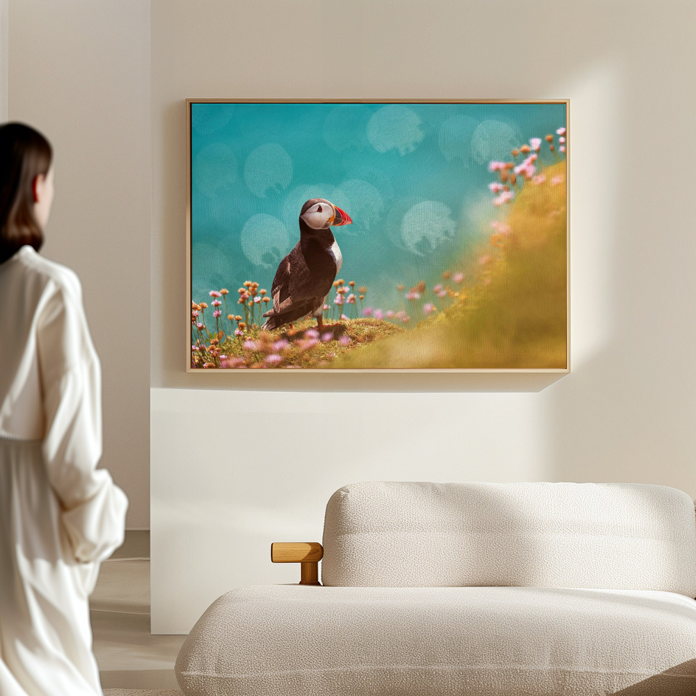 Canvas print - Atlantic puffin (Fratercula arctica) in the hall