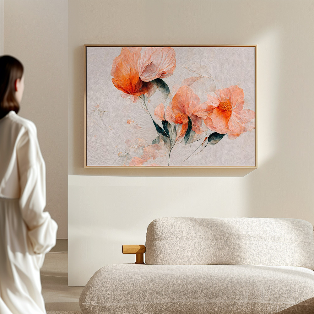 Canvas print - Filigree Coral Flowers in the hall