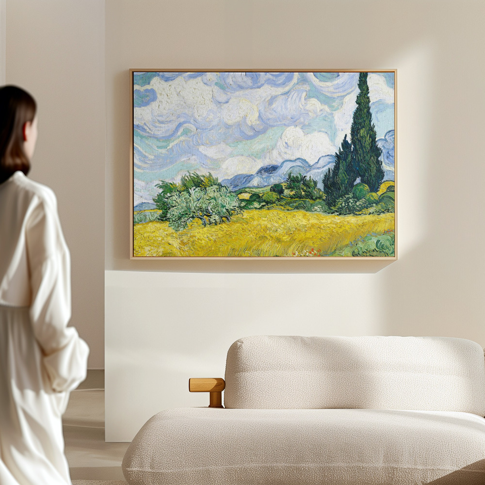Canvas print - Wheat Field With Cypresses in the hall