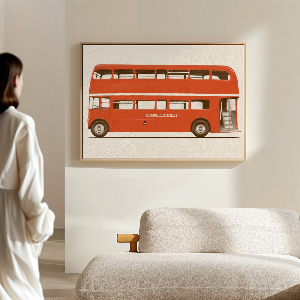 Canvas taulu - Red English Bus salissa