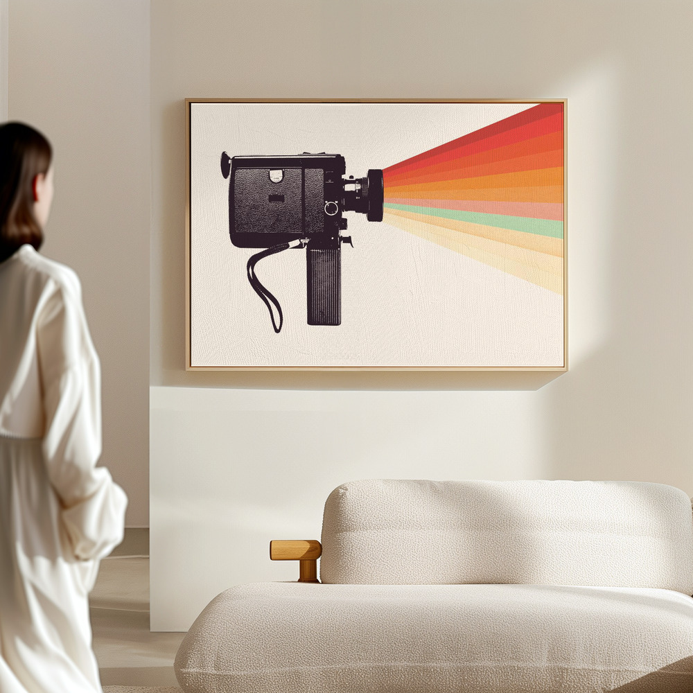 Canvas print - Movie Camera Rainbow in the hall