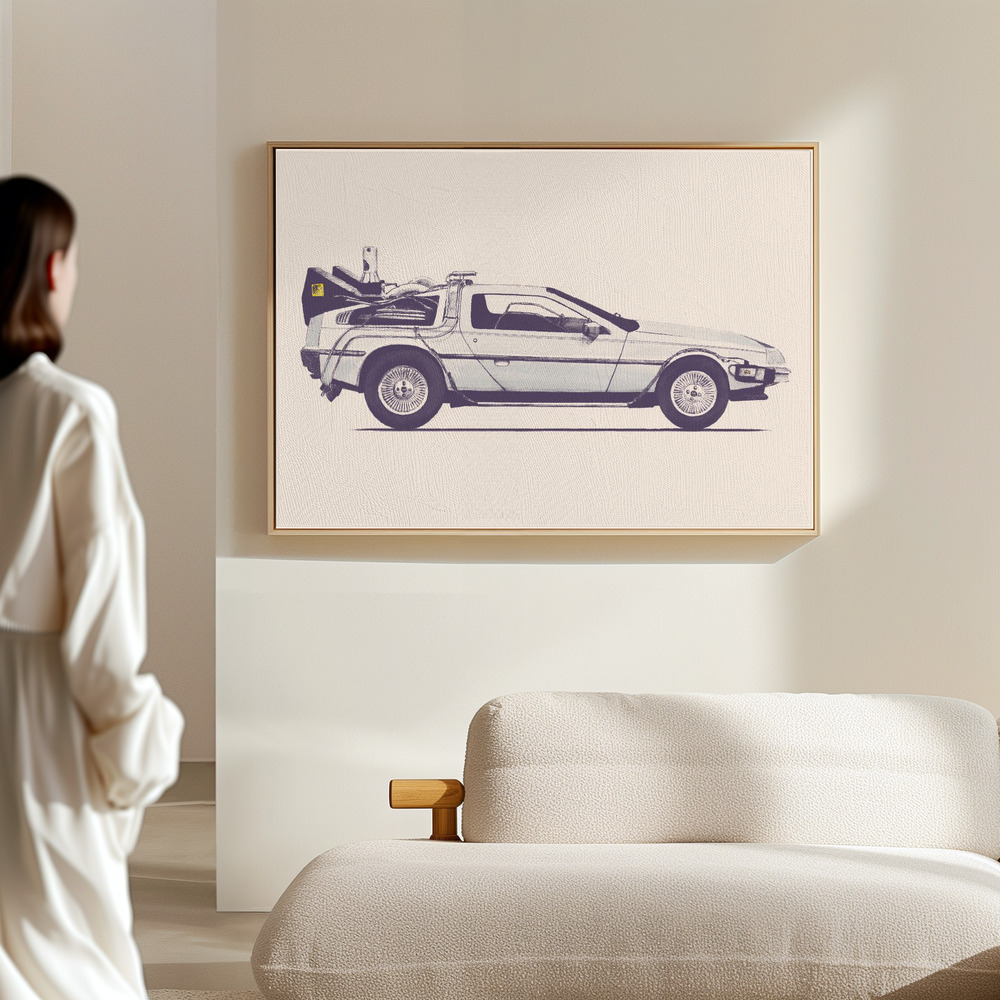 Canvas print - Delorean in the hall