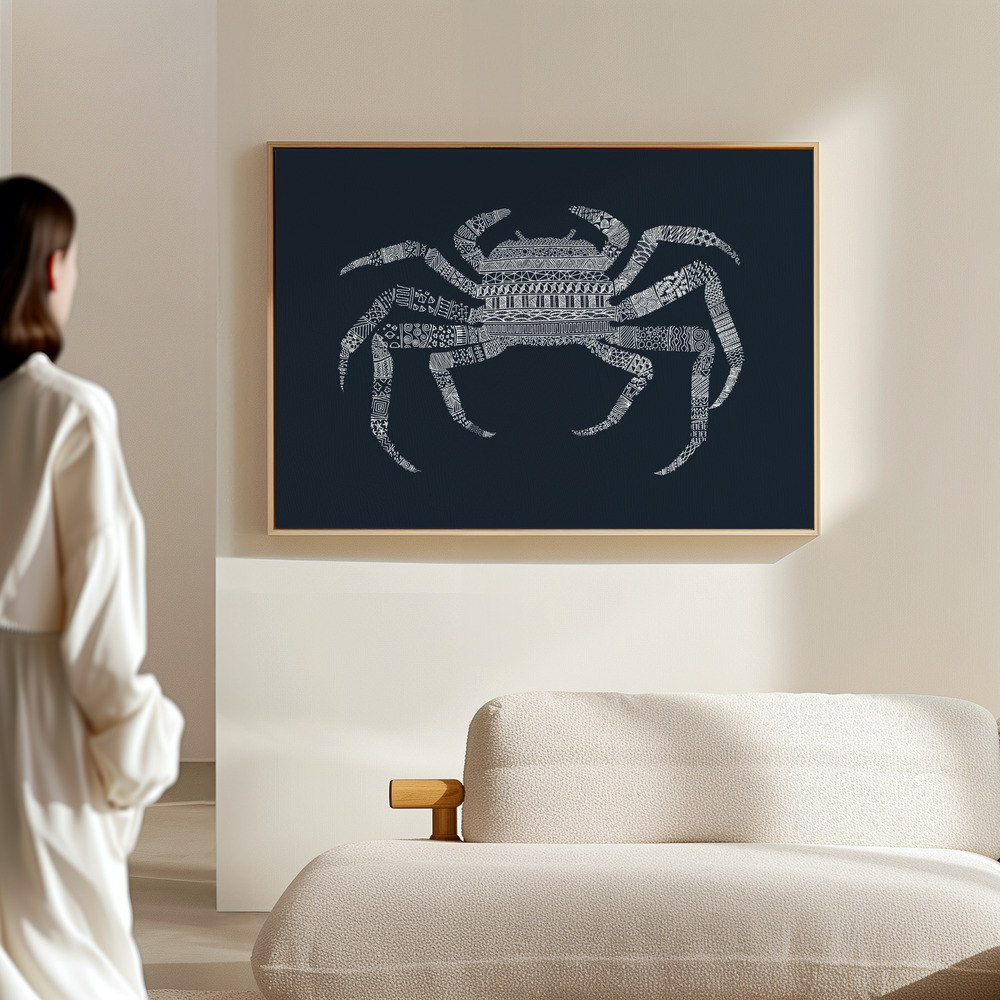 Canvas print - Crab Blue Poster - Blue in the hall