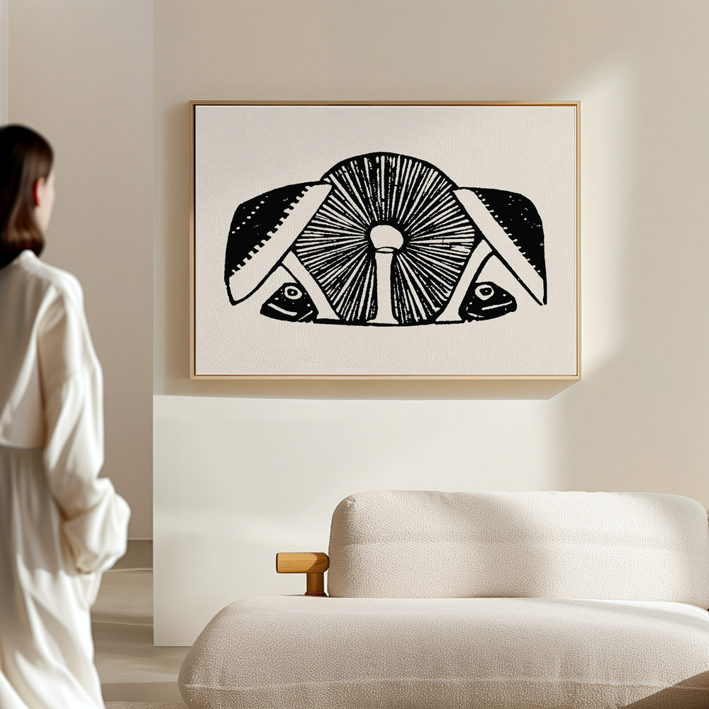 Canvas print - Three Mushrooms 1892 Beige in the hall