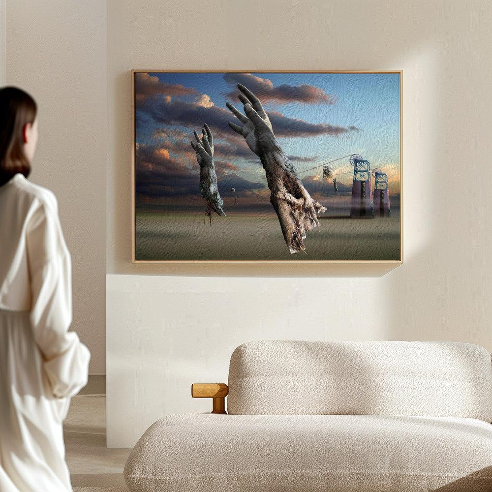 Canvas schilderi - Running hands in de hal