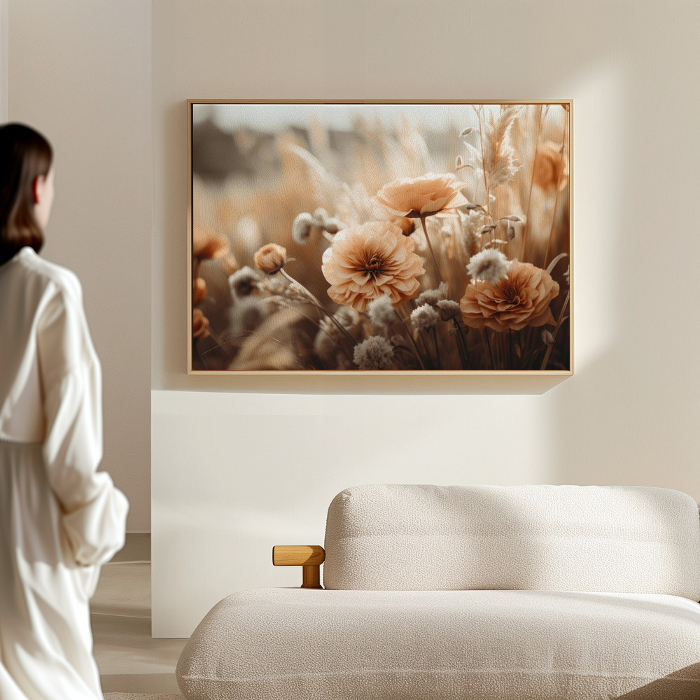 Toile - Orange Flowers No 2 dans le hall