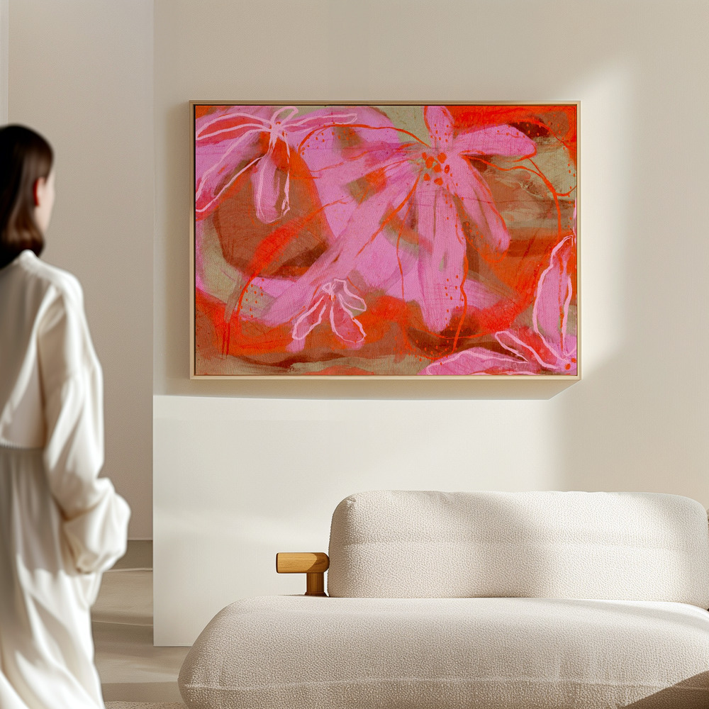 Toile - Coral Flower Rythm dans le hall