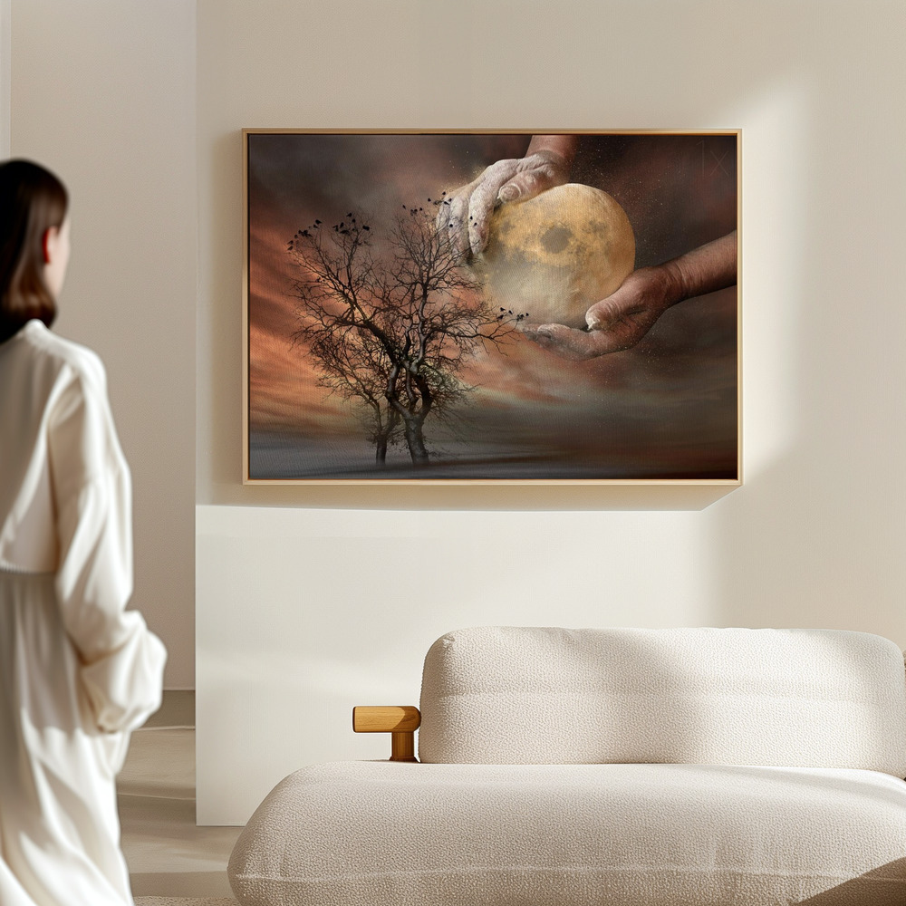Canvas schilderi - Cradling the Moon in de hal