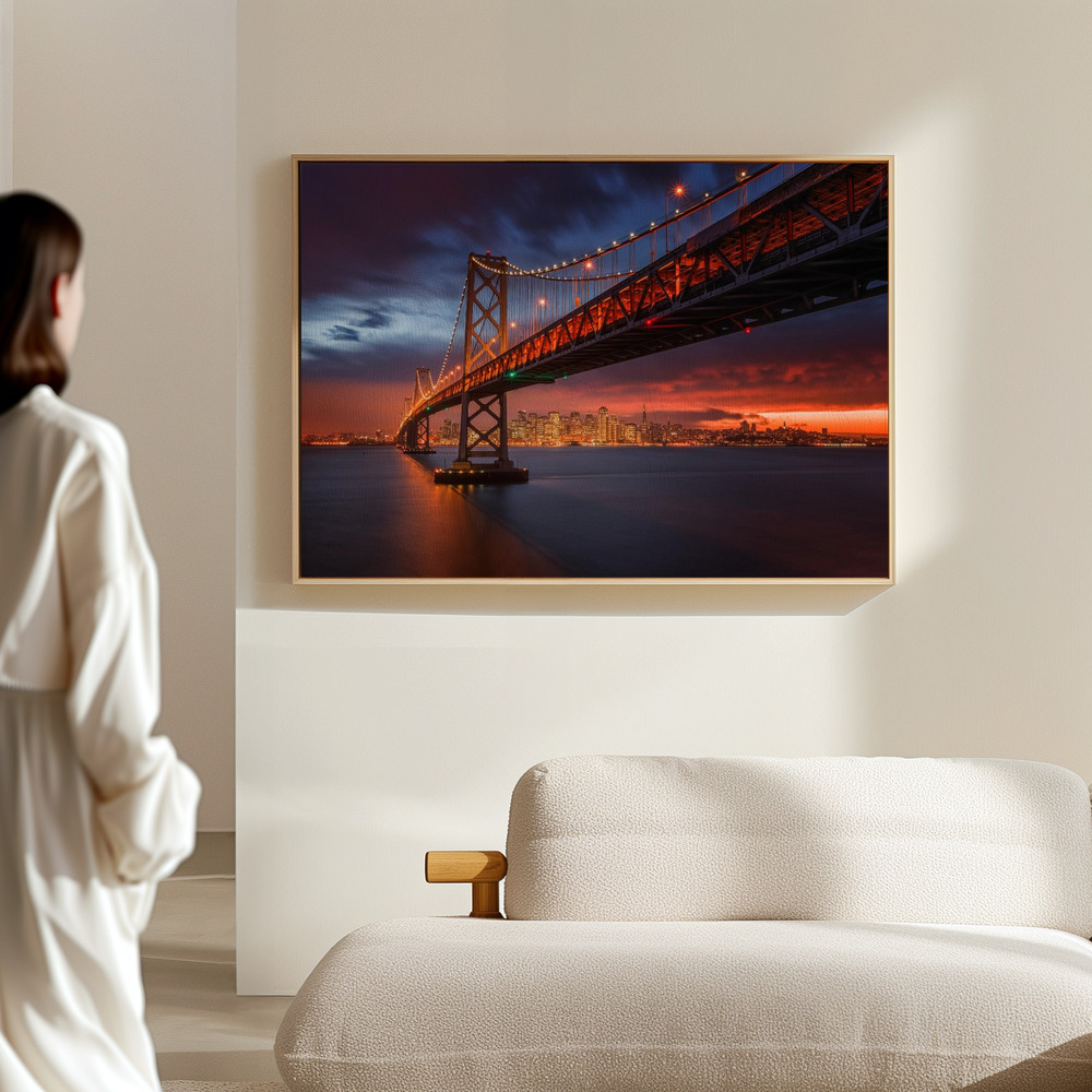 Stampe su tela - Fire over San Francisco in the hall