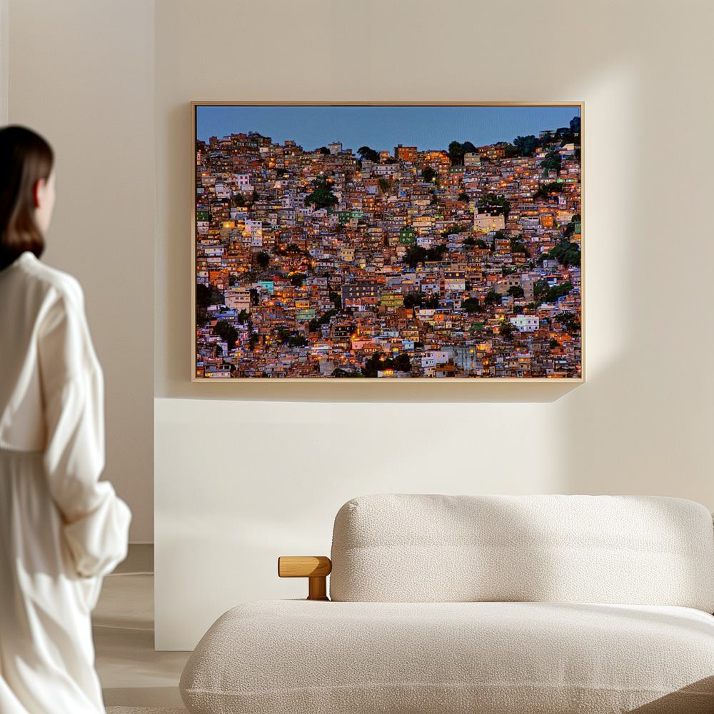 Canvas print - Nightfall in the Favela da Rocinha in the hall