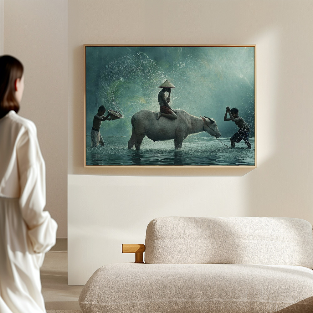 Canvas taulu - Vattenbuffel salissa