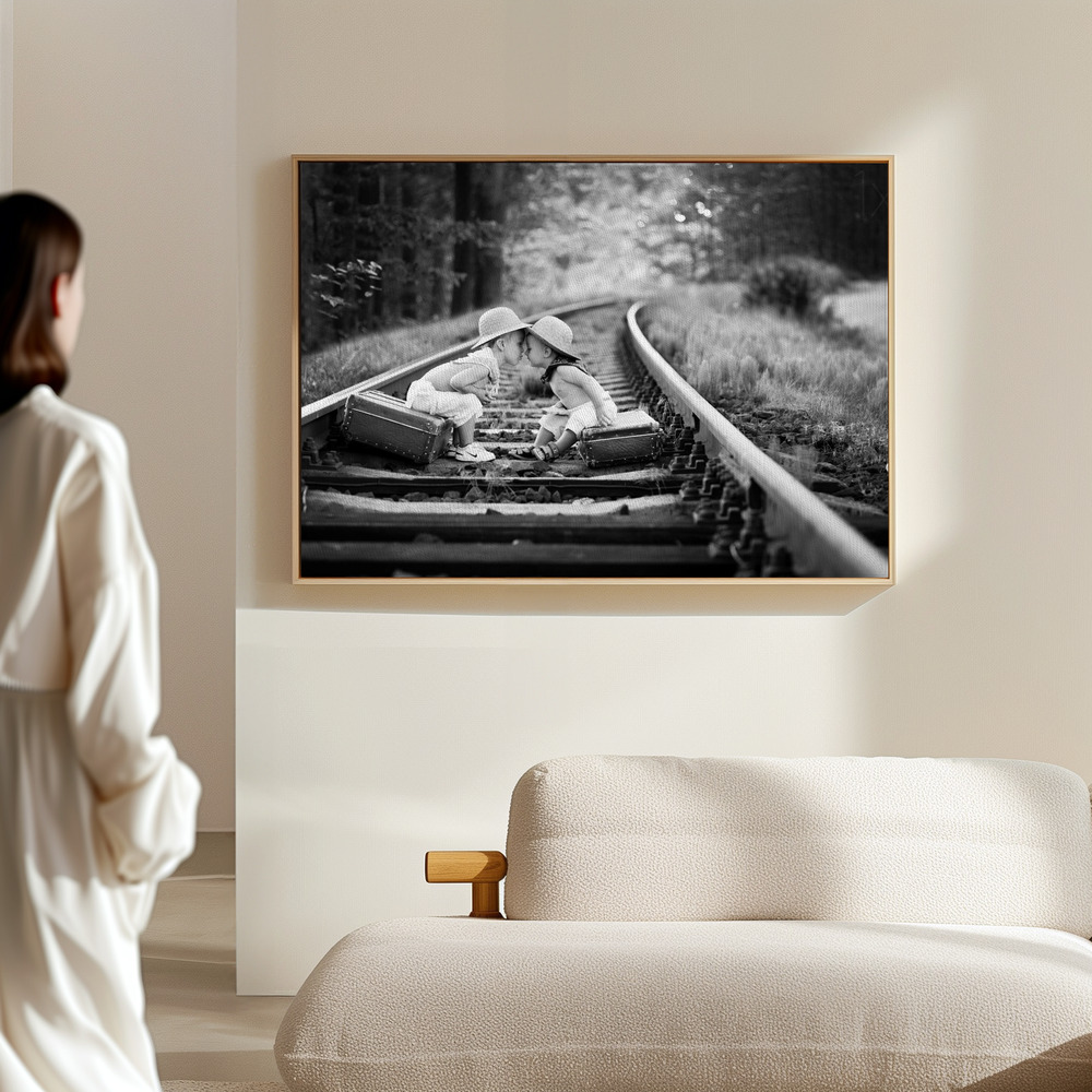 Canvas print - Brothers love in the hall
