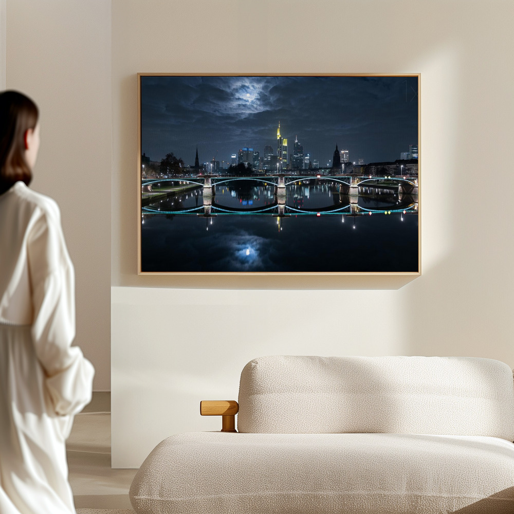 Canvas print - Frankfurt at Full Moon in the hall