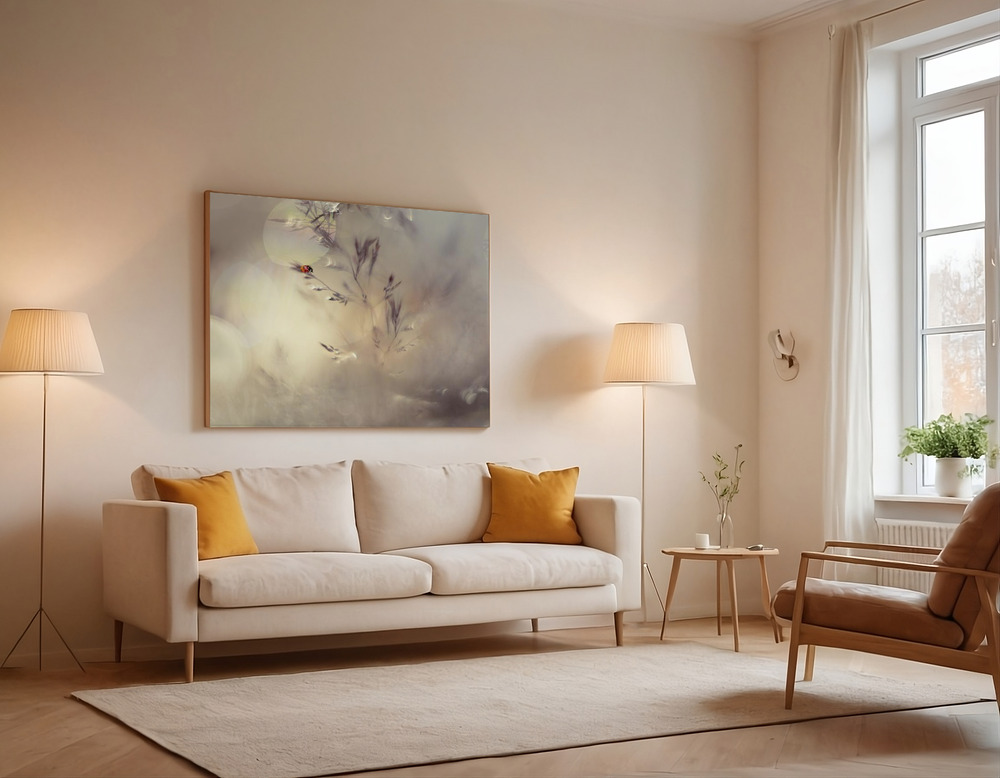 Canvas print - Little lady over the sofa