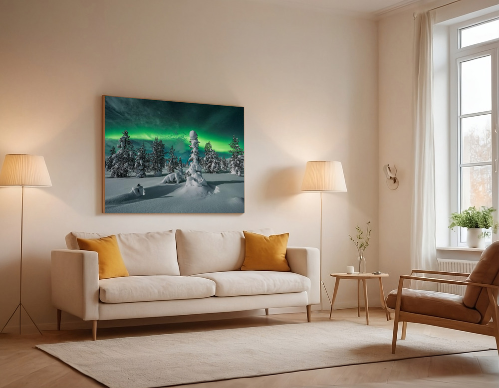 Canvas print -  polar night over the sofa