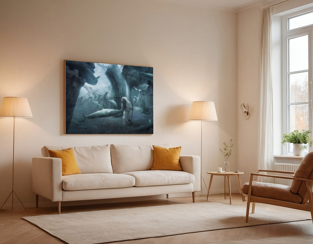 Canvas print - The Sea Shepherd over the sofa