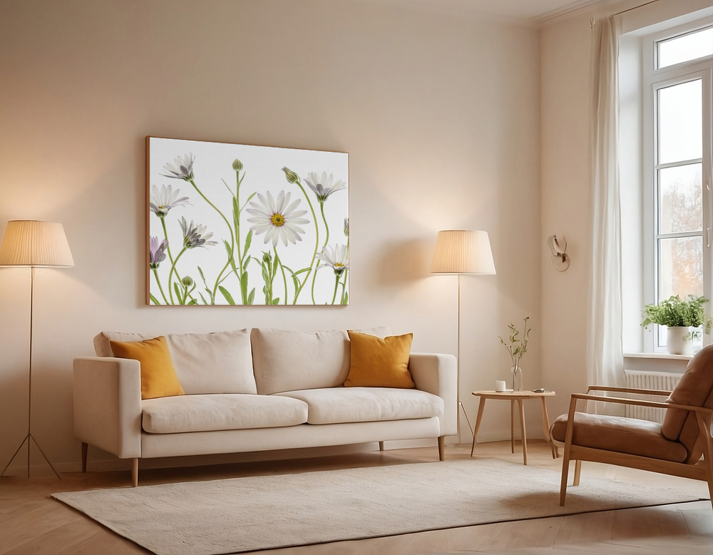 Canvas print - Cape Daisies over the sofa