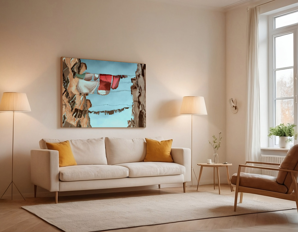 Canvas print - City mirror over the sofa