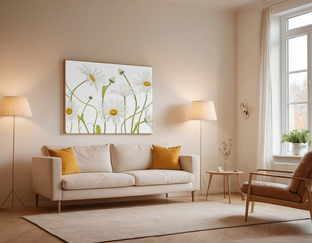 Canvas print - Ox eye Daisies over the sofa