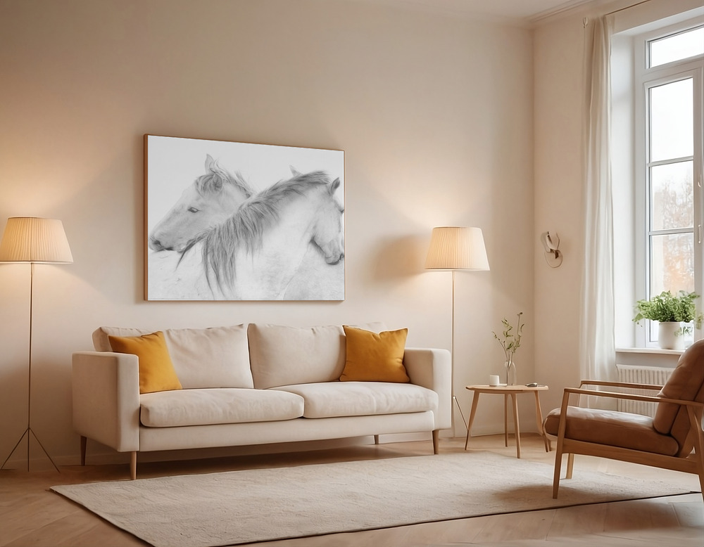 Canvas print - Horses over the sofa
